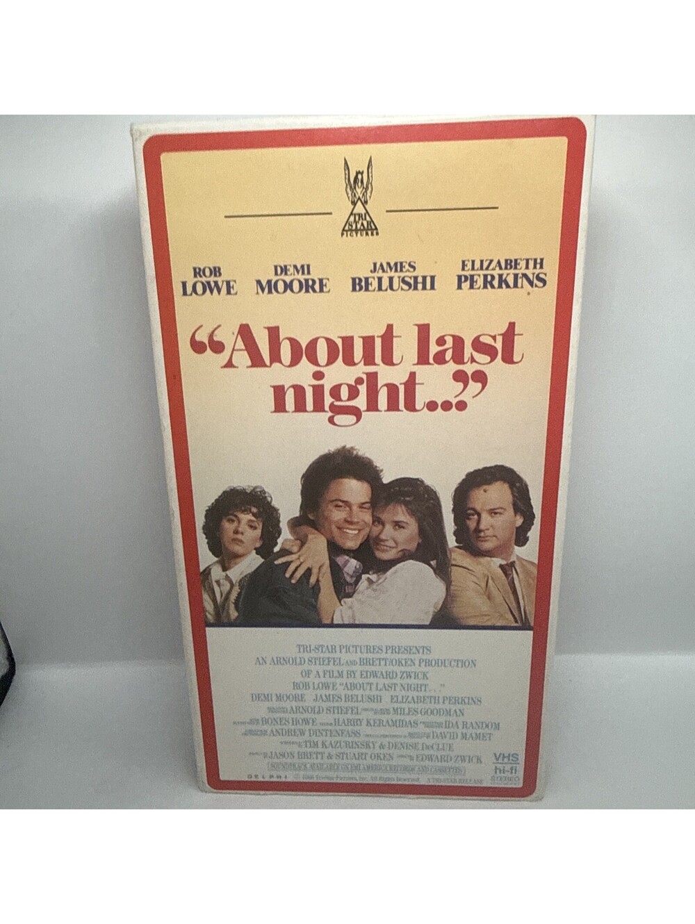 About Last Night VHS 1987 Brat Pack Movie Tested And Works Rob Lowe Demi Moore